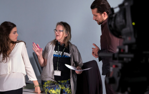 Mel Churcher on Set