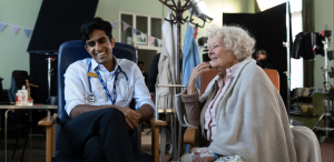 Bally Gill & Judi Dench on set for Allelujah