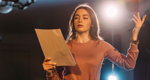 Actor auditioning for drama school
